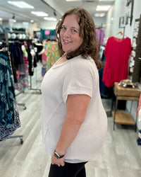 Short Sleeve Crochet Top | Oatmeal