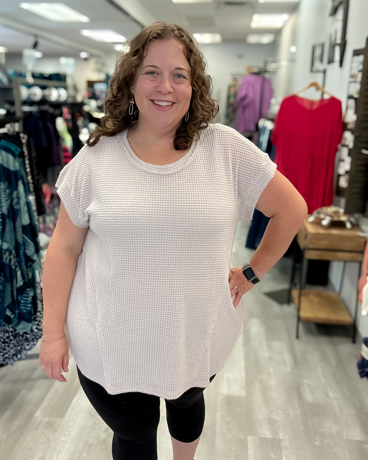 Short Sleeve Crochet Top | Oatmeal