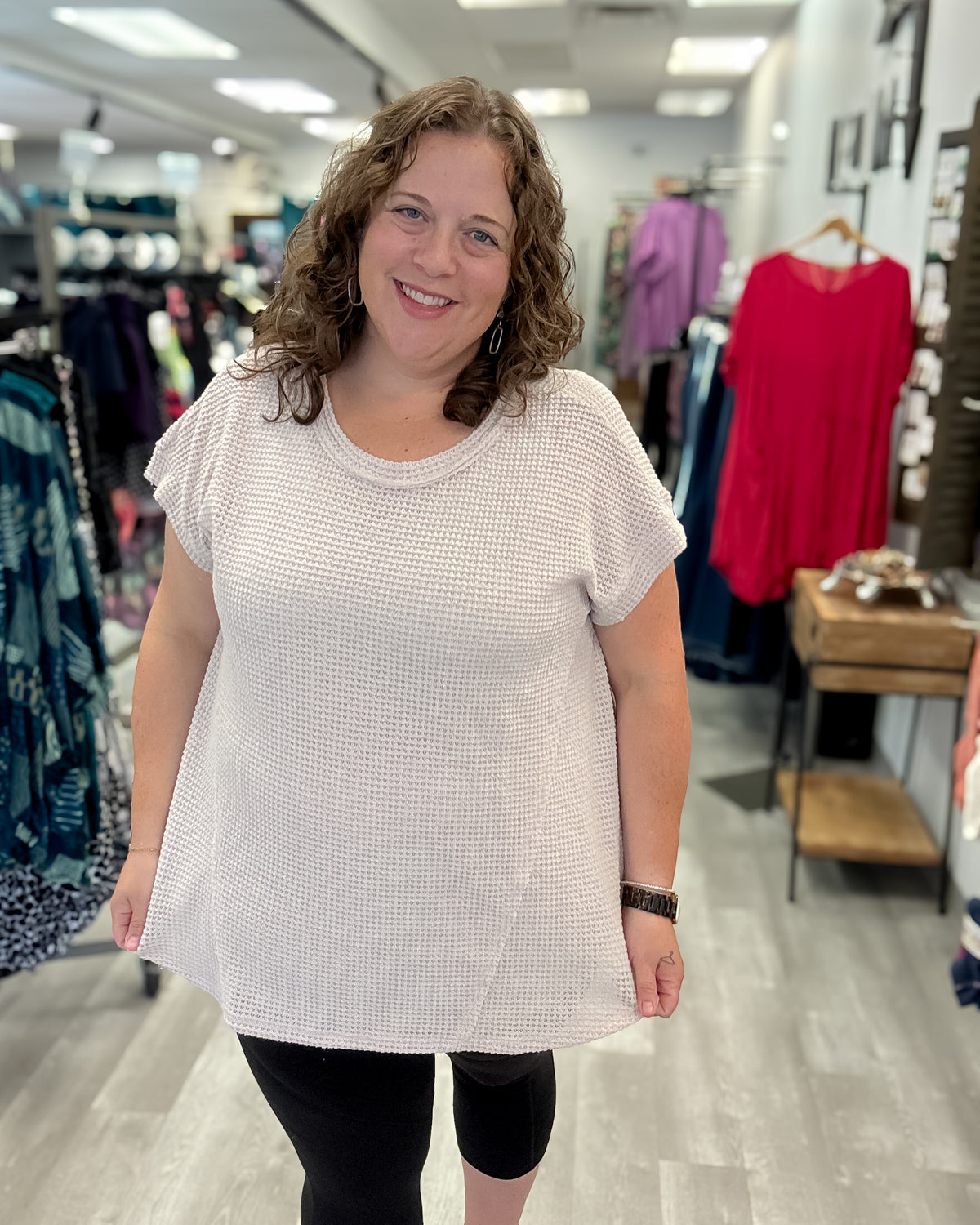 Short Sleeve Crochet Top | Oatmeal