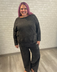 Mineral Wash Pocket Top | Black