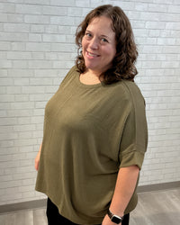 Urban Ribbed Hi-Lo Top | Sage Olive