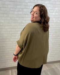 Urban Ribbed Hi-Lo Top | Sage Olive