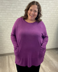 Slub Pocket Top | Eggplant