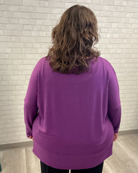 Slub Pocket Top | Eggplant