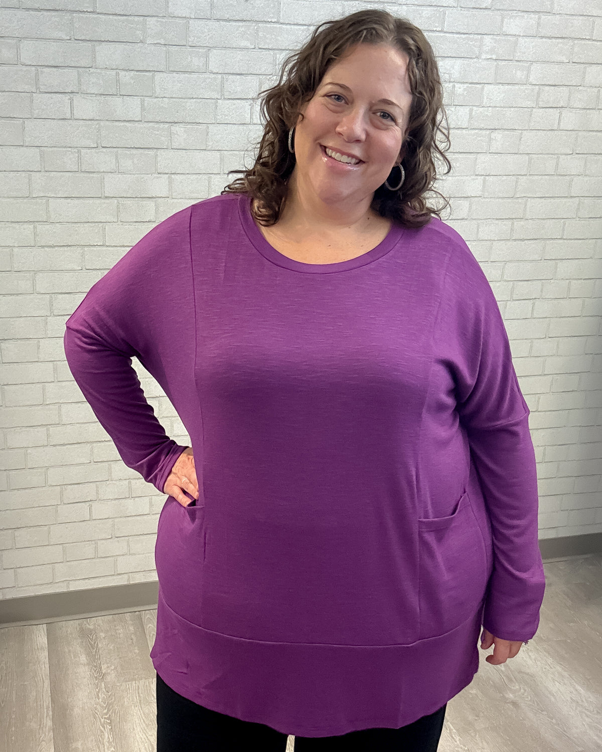 Slub Pocket Top | Eggplant