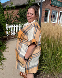 Amaris Dress | Apricot Plaid