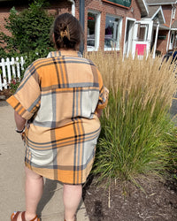 Amaris Dress | Apricot Plaid