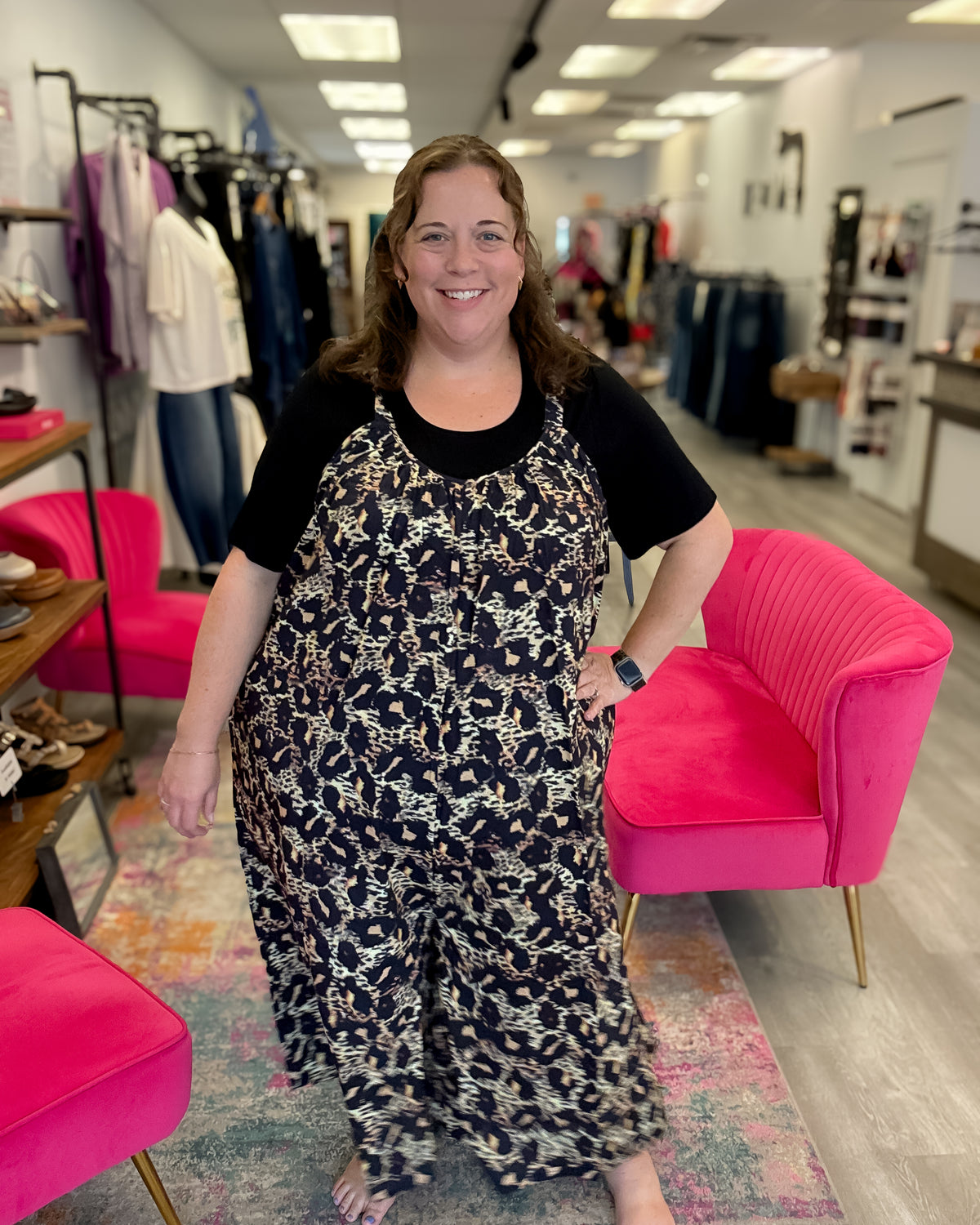 Joanna Linen Bamboo Jumpsuit | Leopard