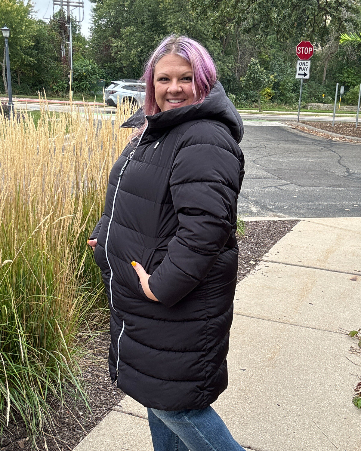 Technical Down Long Jacket | Black