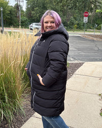 Technical Down Long Jacket | Black