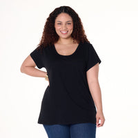 Vintage Scoop Neck T | Black