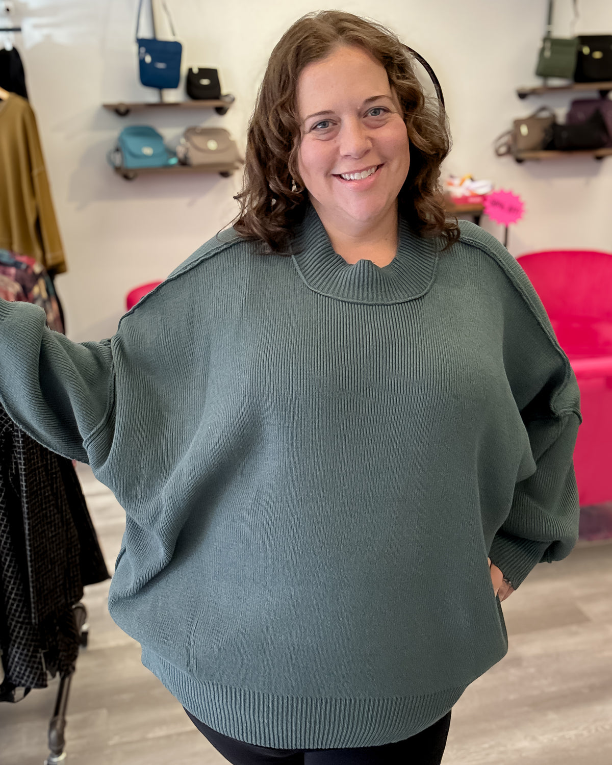 Side Slit Oversized Sweater | Ash Jade