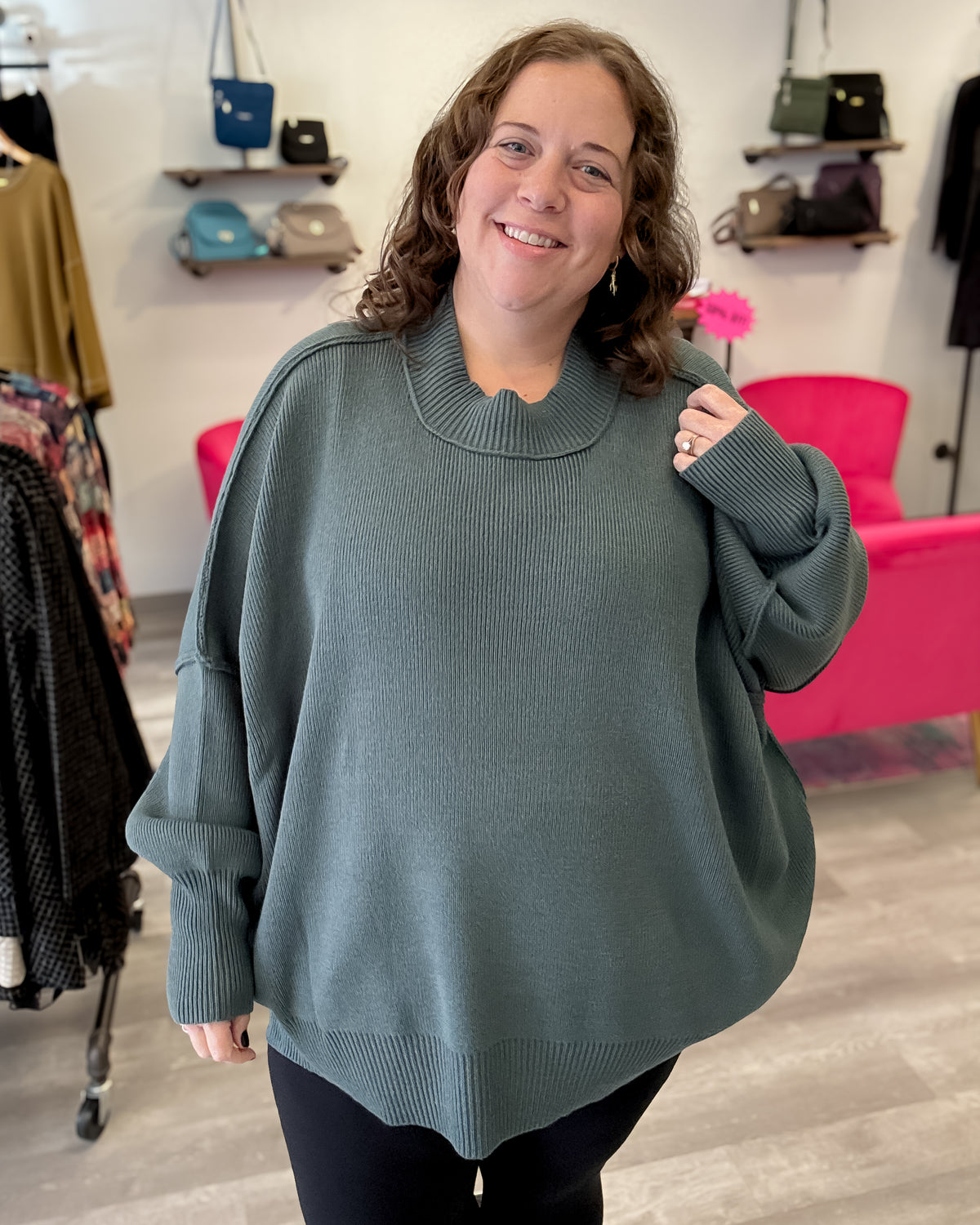 Side Slit Oversized Sweater | Ash Jade