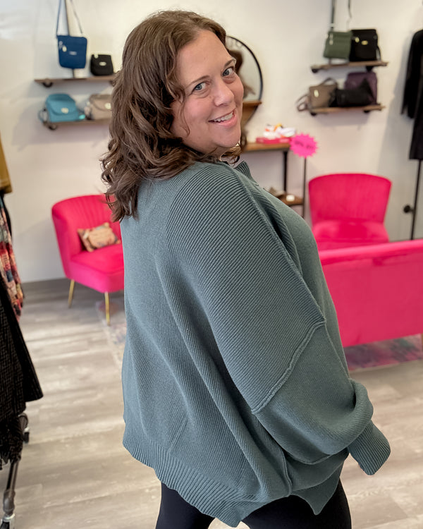 Side Slit Oversized Sweater | Ash Jade