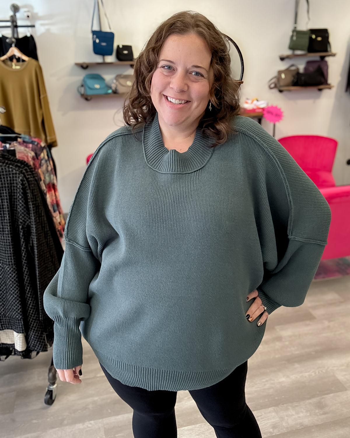 Side Slit Oversized Sweater | Ash Jade