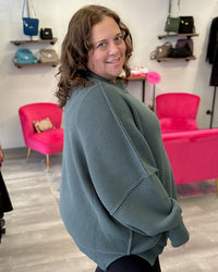 Side Slit Oversized Sweater | Ash Jade