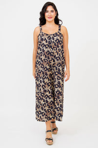 Joanna Linen Bamboo Jumpsuit | Leopard