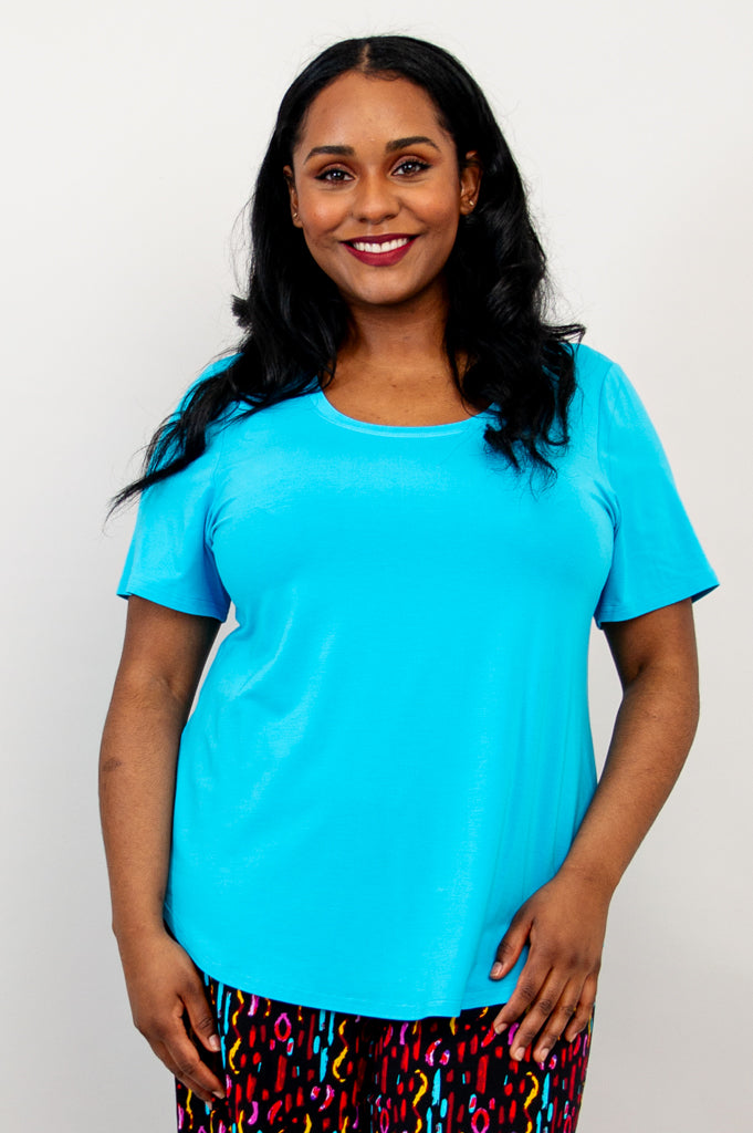 Tessa Bamboo Tee in Turquoise