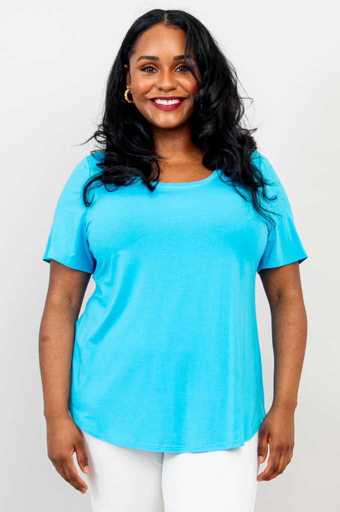 Tessa Bamboo Tee in Turquoise