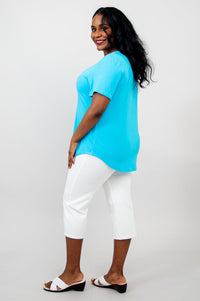 Tessa Bamboo Tee in Turquoise