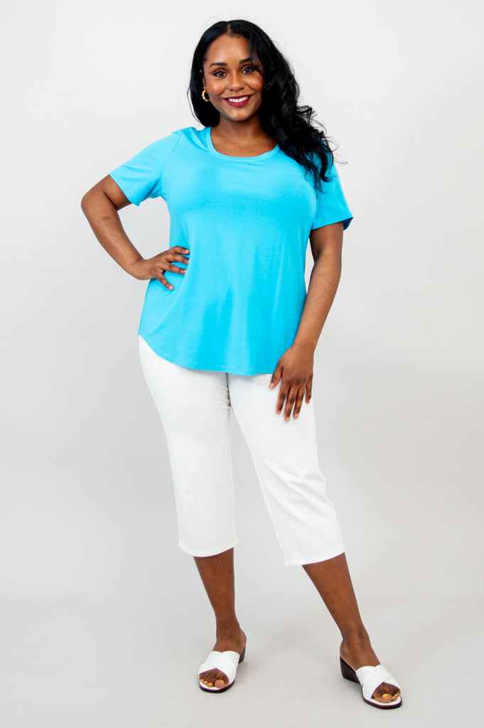 Tessa Bamboo Tee in Turquoise