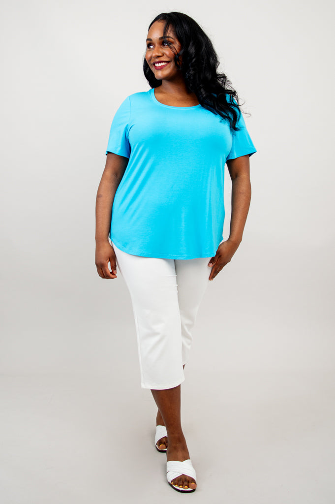 Tessa Bamboo Tee in Turquoise