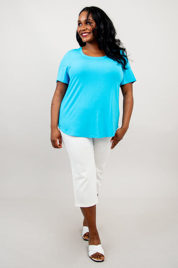 Tessa Bamboo Tee in Turquoise