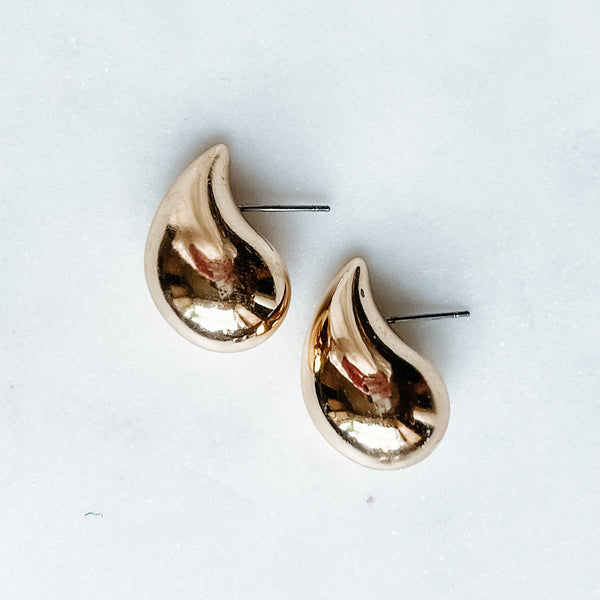 Water-Drop Post Earrings | Gold