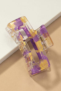 Color Painted Lucite Hair Claw