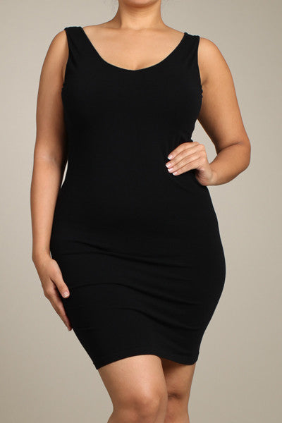 V/Scoop Neck Dress - Z Boutique