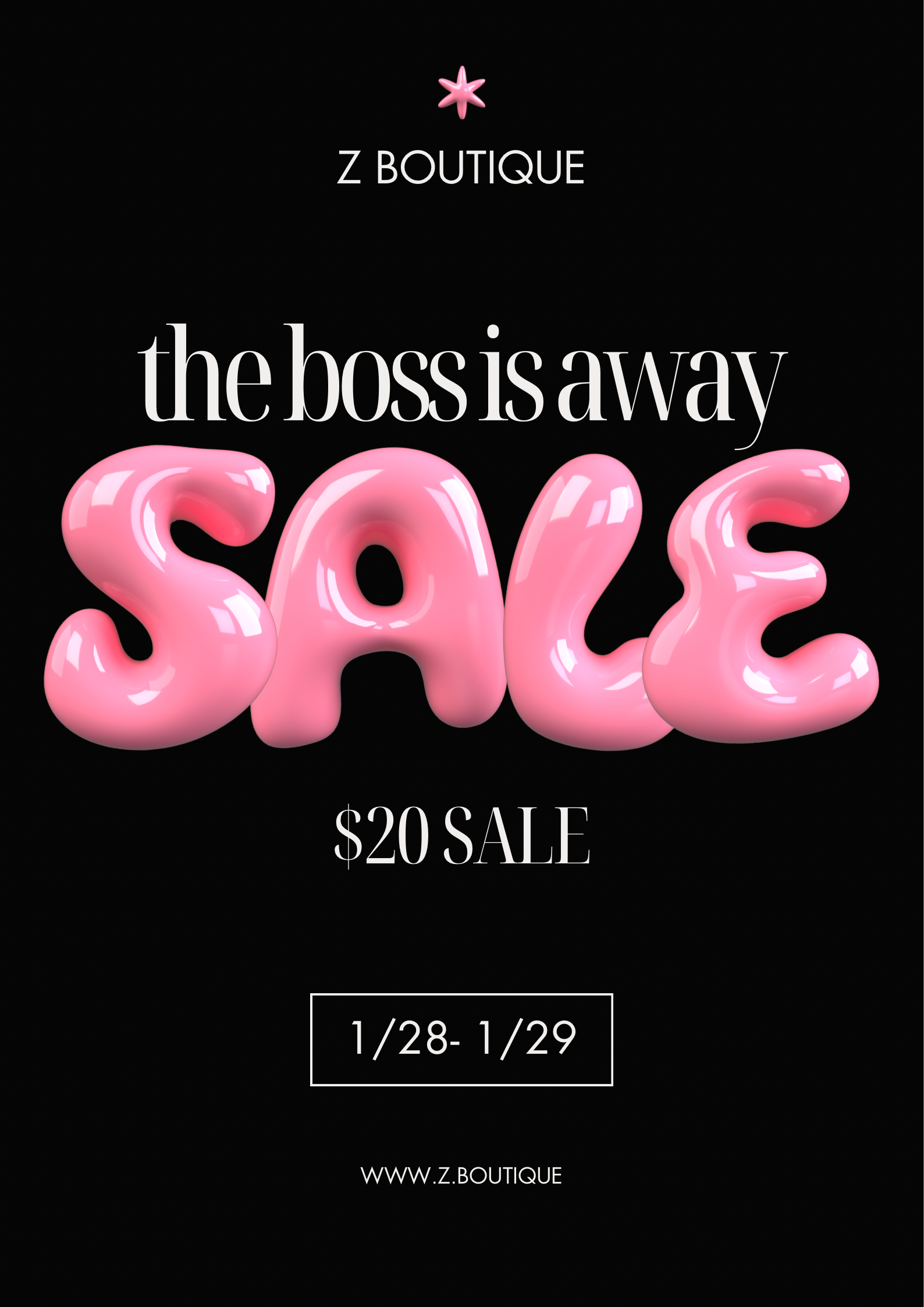 The Boss Is Away Sale!