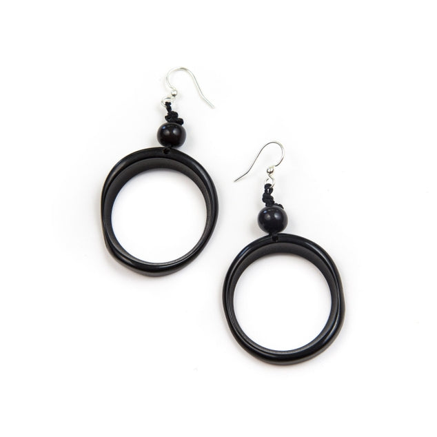 Ring of Life Earrings | Onyx