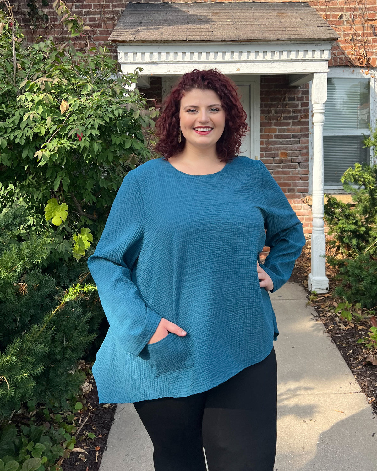 Triangle Top | Teal Seersucker