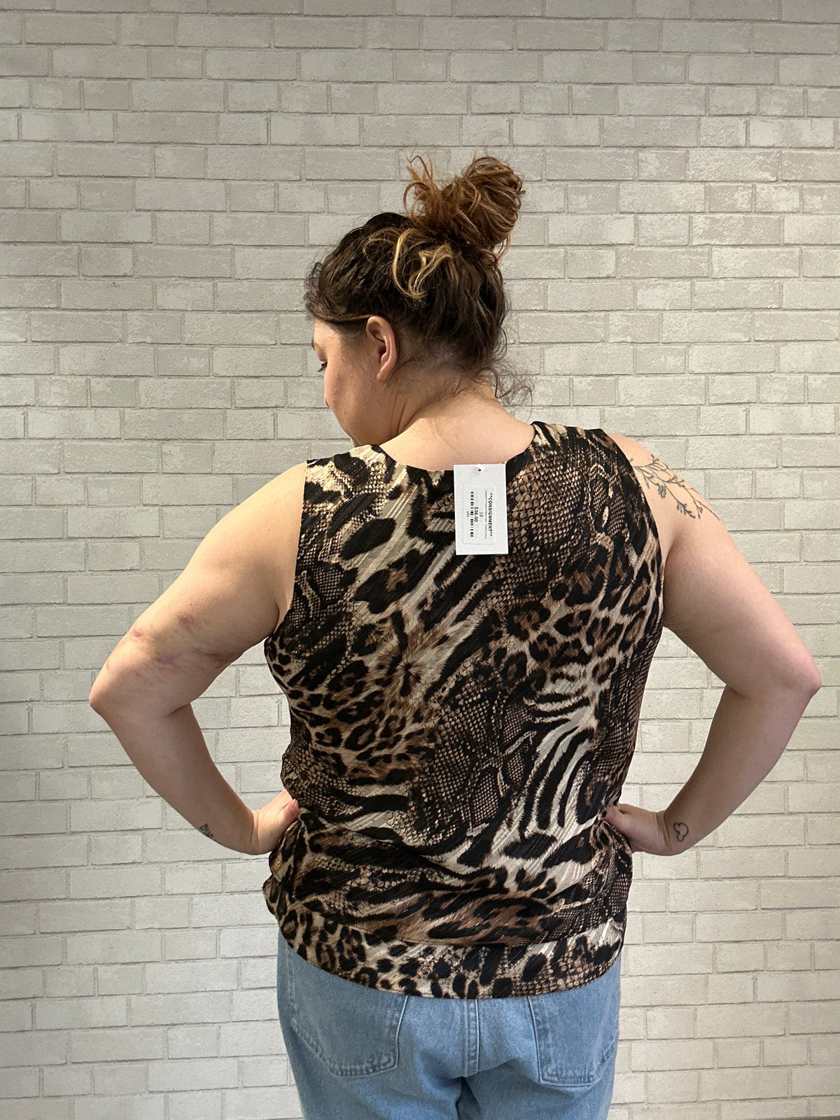 Leopard Printed V-Neck Cami - Frank Lyman