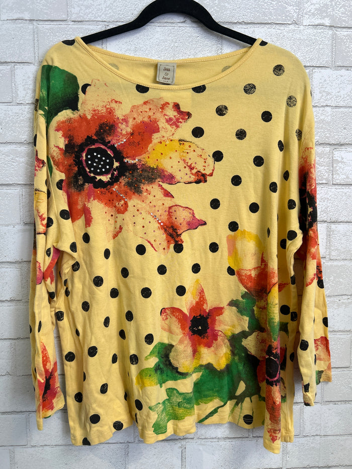 Yellow Dot & Floral Top - Jess & Jane