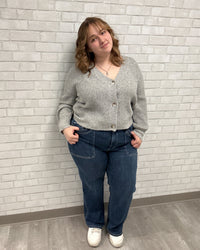 Mid Rise 90's Straight Front Patch Double Pocket Jeans