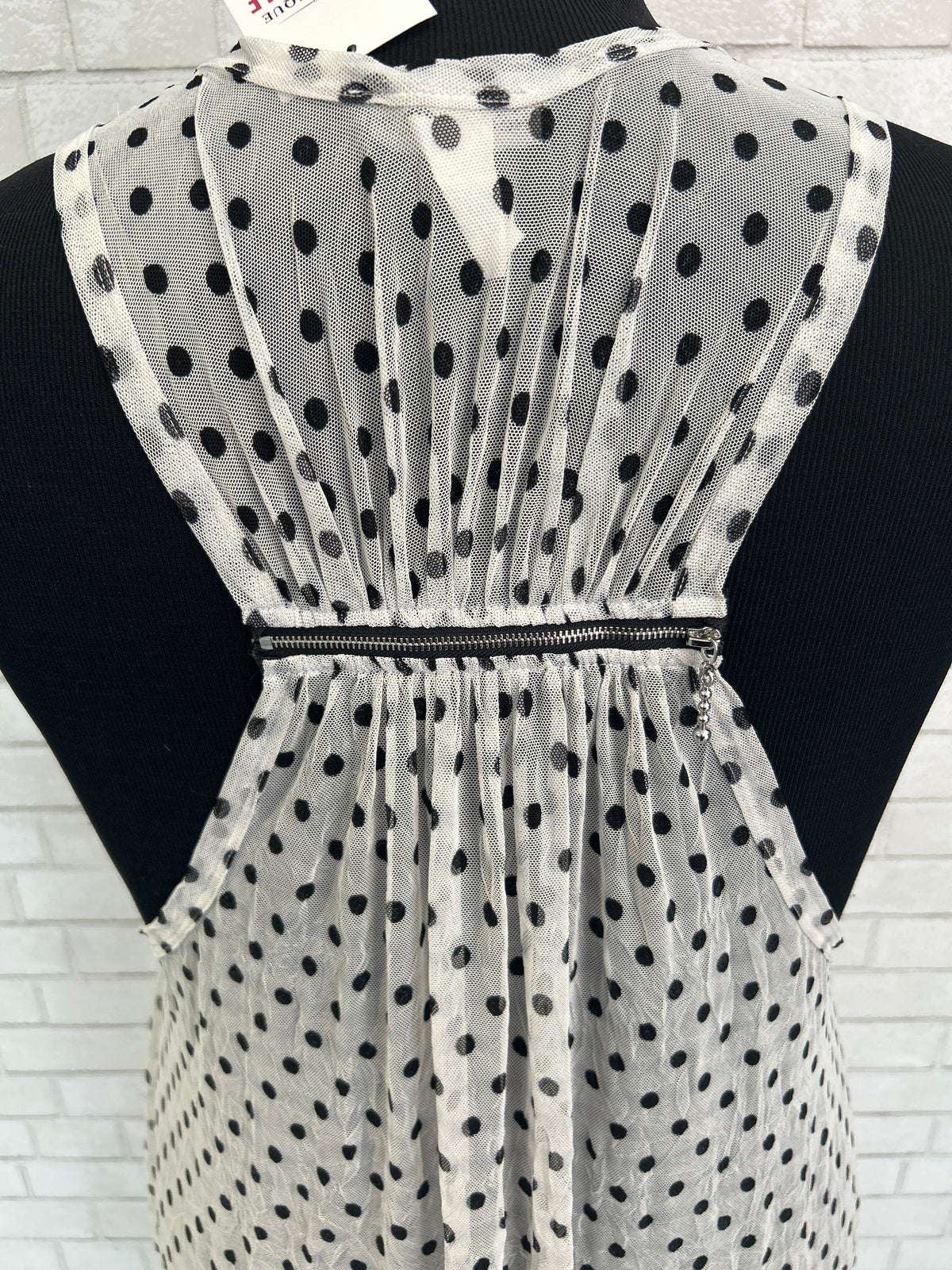 White Polka Dot Mesh Vest - Reina Lee