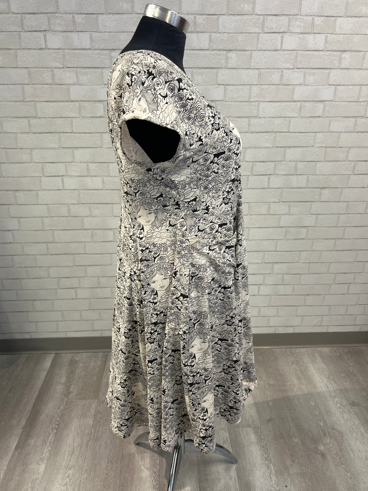 Cream & Black Face Print Effie’s Heart Dress