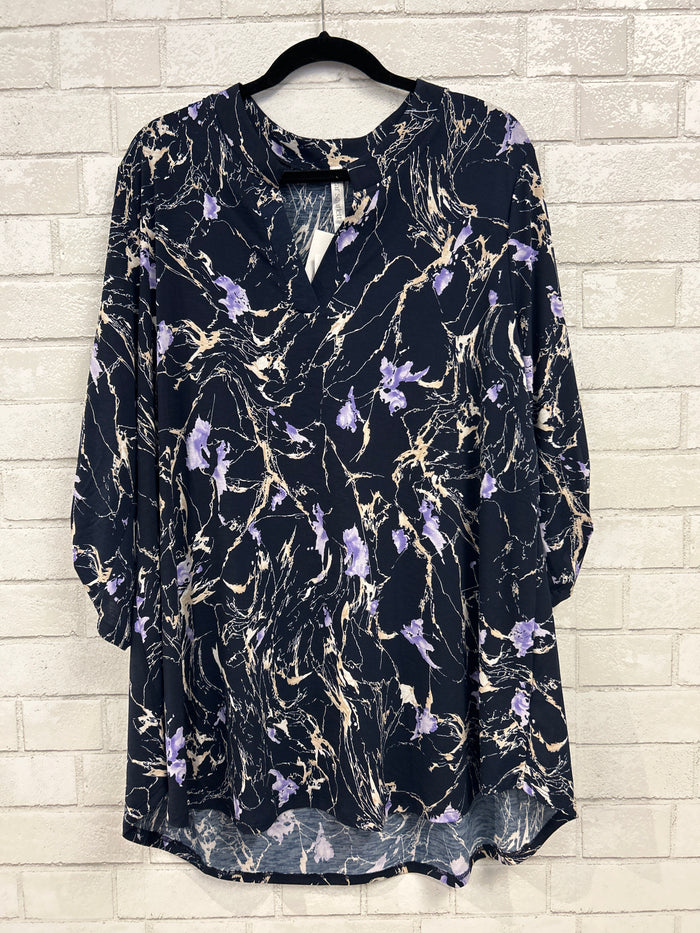 Navy Print Lizzy Top (NWT) - Dear Scarlett