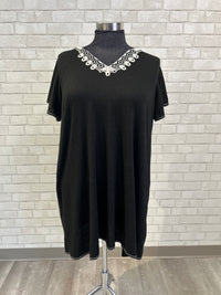 Black Dress with White Stitching - Max Studio