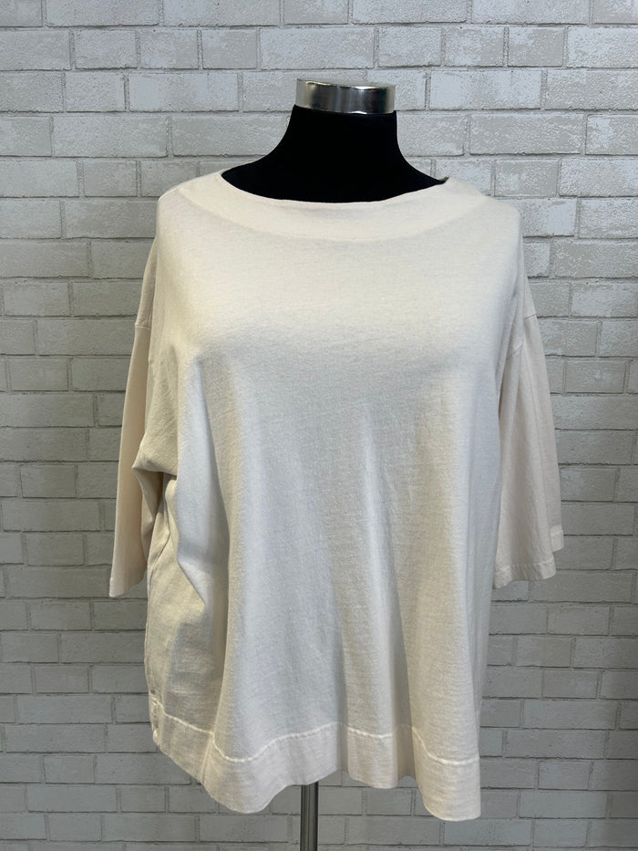 White Cotton Wide Neck Tunic - Pacific Cotton