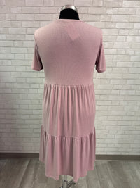 Mauve Ribbed Dress