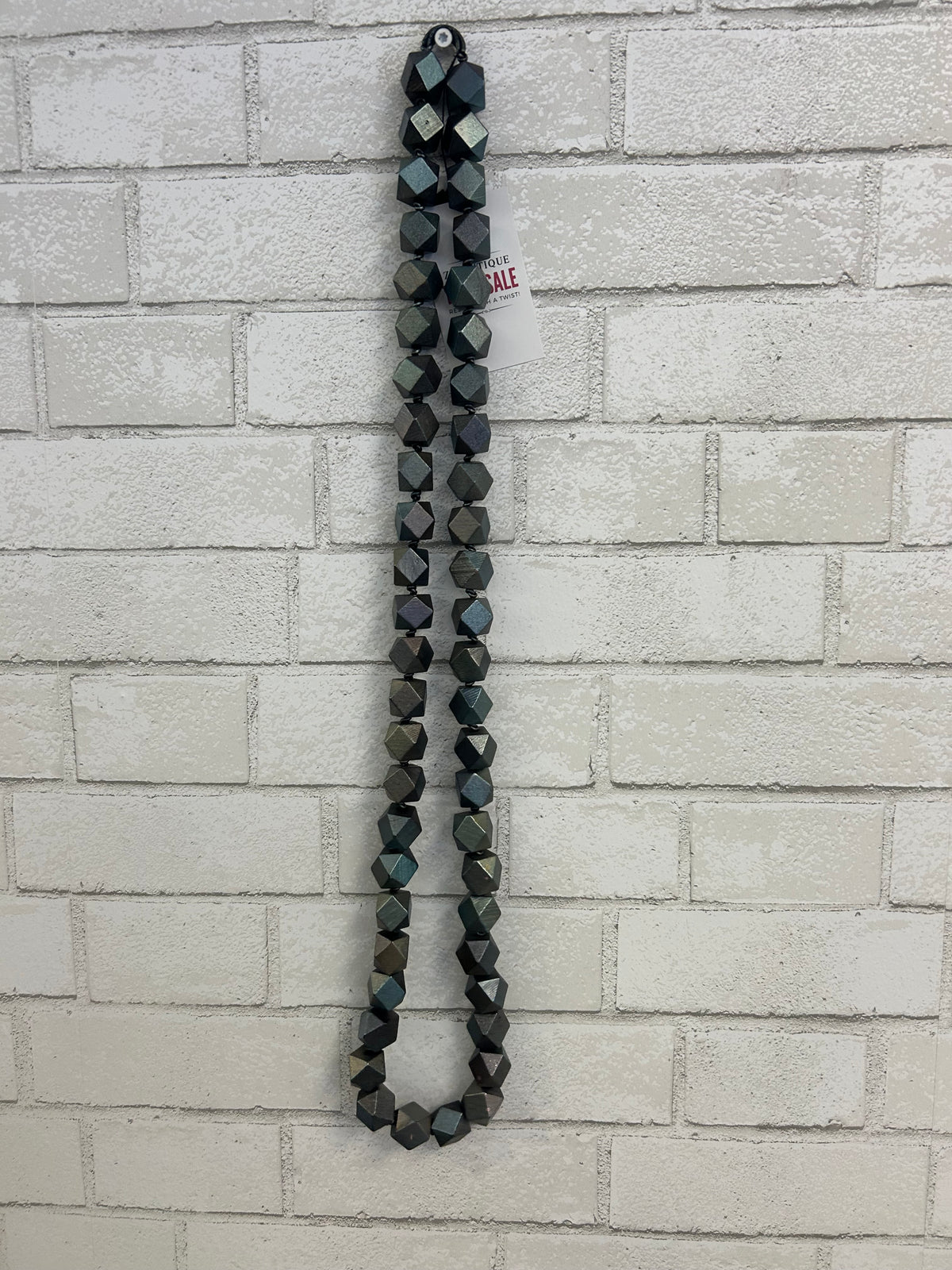 Silver Chunky Beaded Necklace