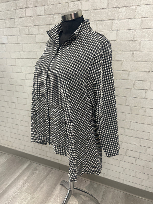 Black & White Grid Jane Jacket - Kozan