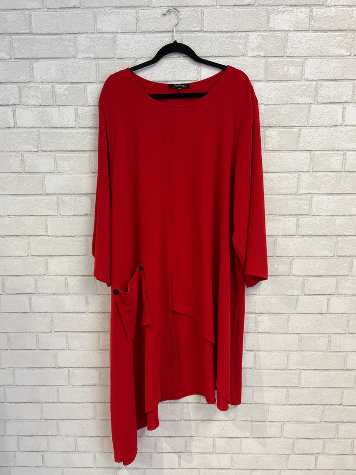 Red Asym. Tunic - Sydney