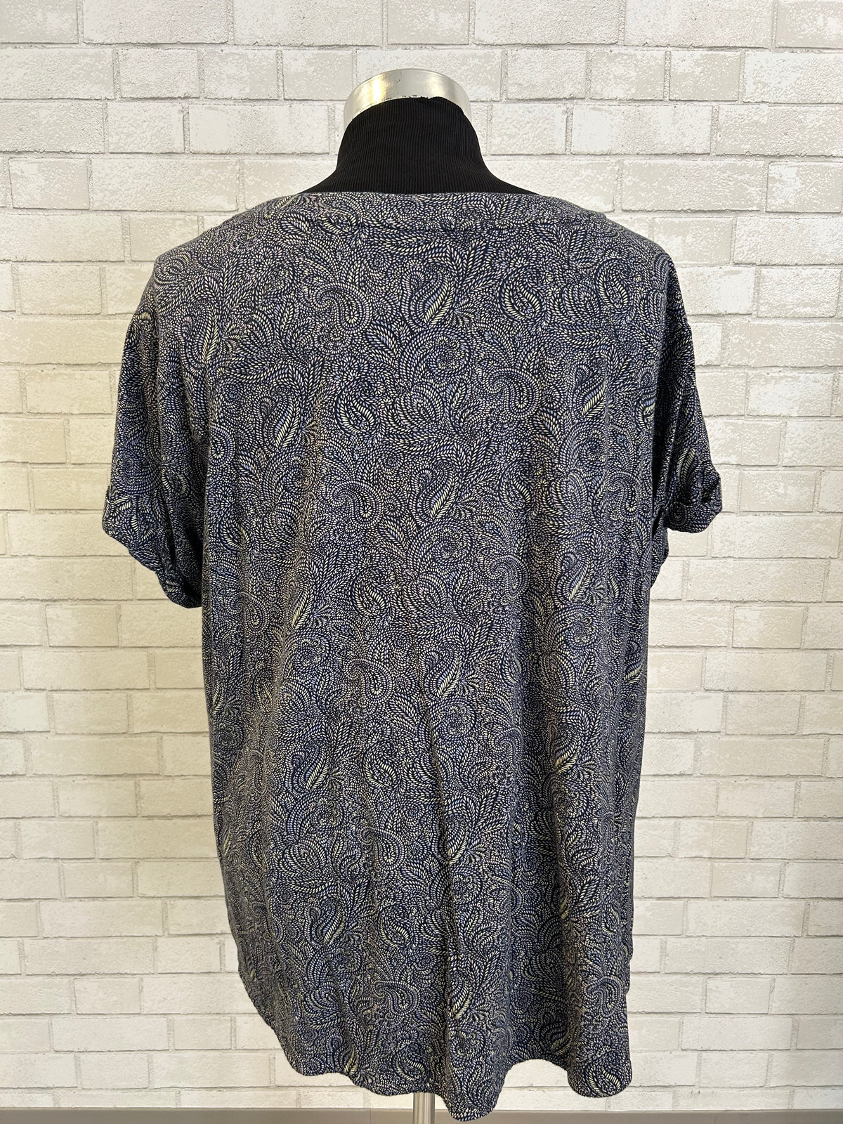 Blue/Green/Purple Paisley Top - J.Jill Fit