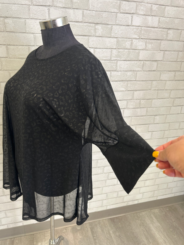 Washed Leopard Mesh Top - Kozan
