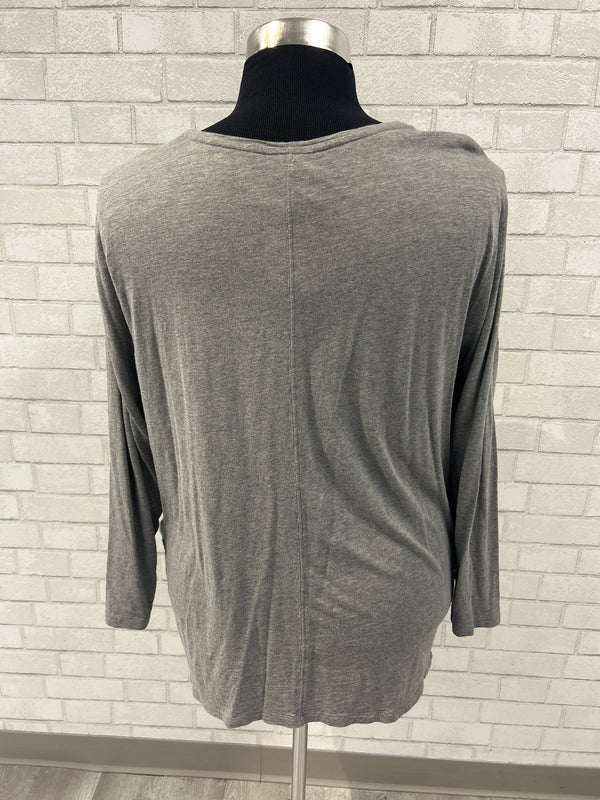 Grey V-Neck Top - J.Jill