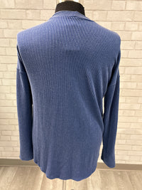 Blue Ribbed Cardigan - Heimish