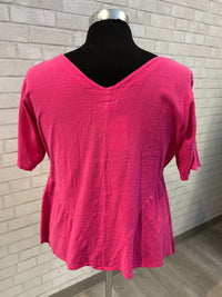 Pink Gauze V-Neck - Oh My Gauze!